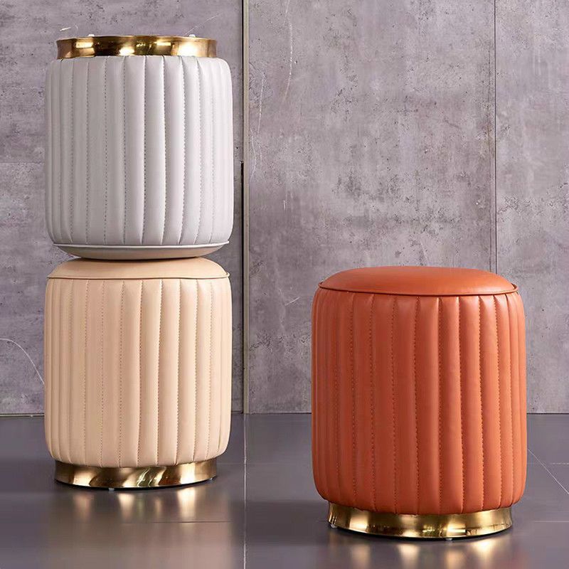 Modern Round Pouf Stain Resistant Velvet Pouf for Living Room