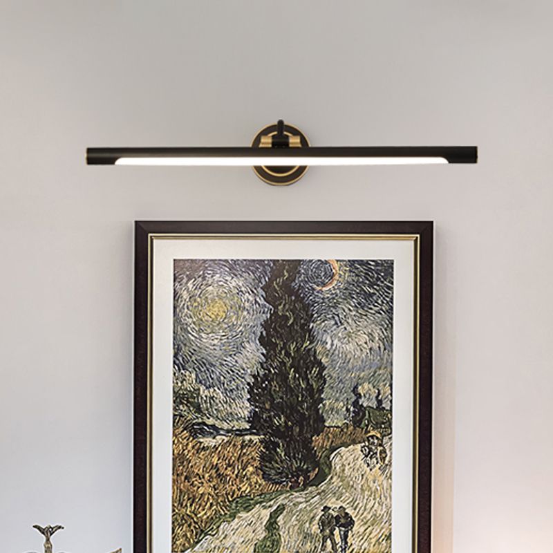 Metall lineare LED -Wandleuchten -Beleuchtung zeitgenössischer Schwarz/Gold -Verstellbares Waschtischleuchte mit Acrylschatten