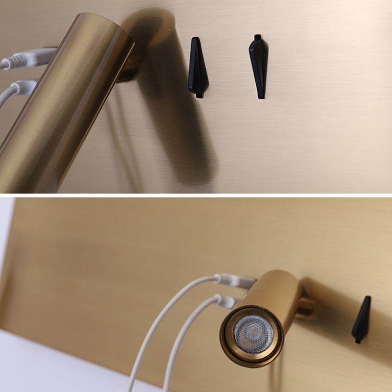 Modern Style Rectangle Shape Wall Sconce Metal 2 Lights Sconces for Bedroom