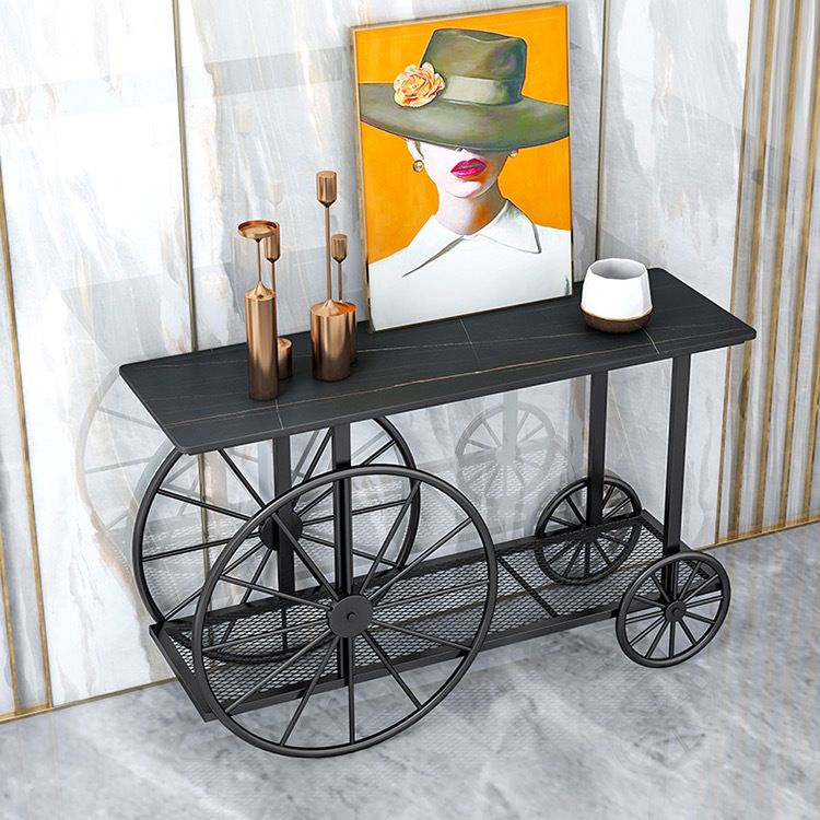 Glam Rectangle Accent Table Antique Finish Console Sofa Table