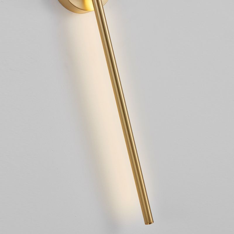 Contemporary LED Wall Sconce Thin-Line Sconce Lighting with Brass for Bedroom