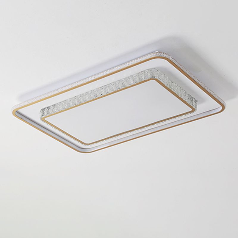 Geometry Shape Crystal Ceiling Lamp Modern Acrylic 2 Lights Flush Mount for Living Room