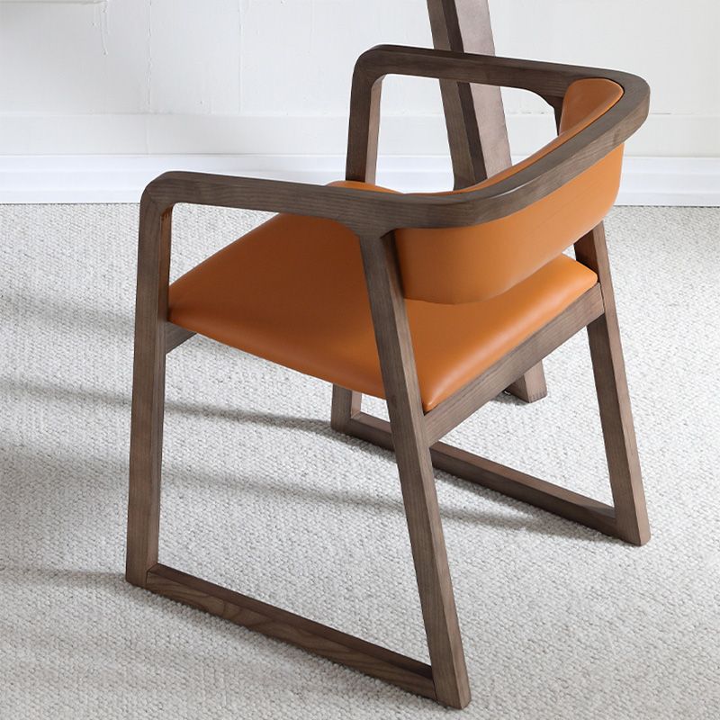 Contemporary Wood Dining Arm Chairs Open Back Dining Side Chair for Restaurant Use