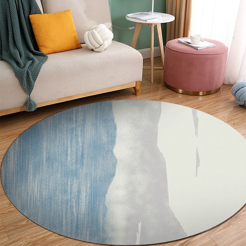 Orange Modern Rug Polyester Abstract Print Rug Washable Rug for Living Room