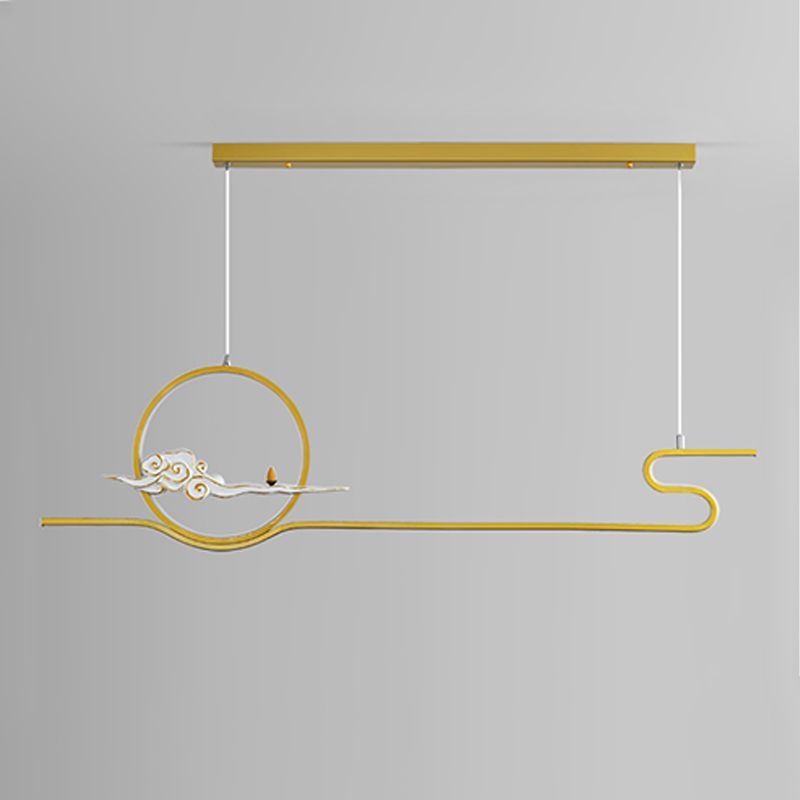 Modern Chandelier Linear Aluminum Island Chandelier Lights for Tea Room