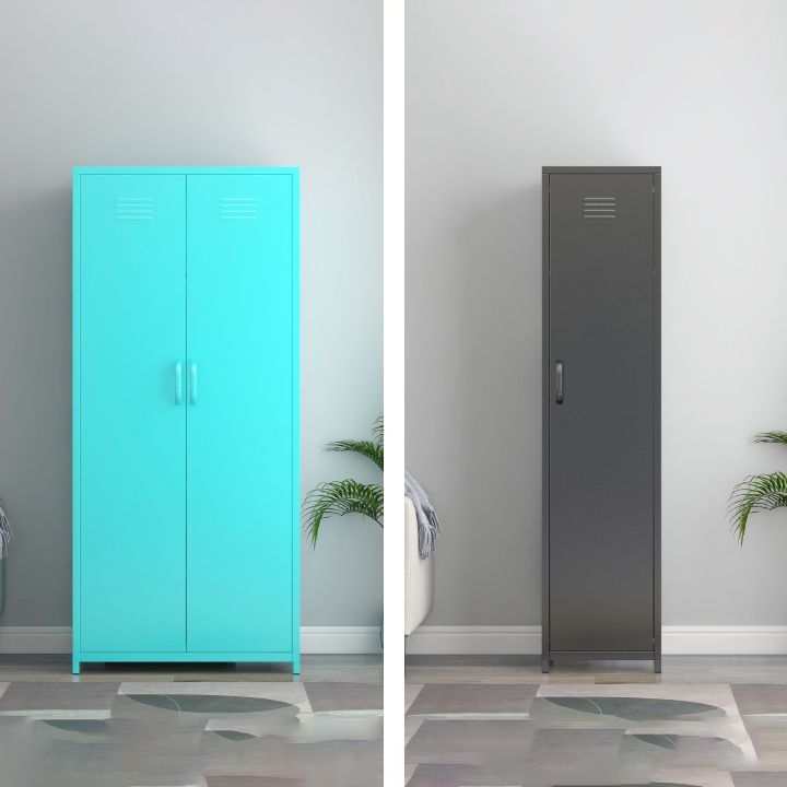 Contemporary Style Wardrobe Cabinet Steel Wardrobe Cabinet with Clothing Rod