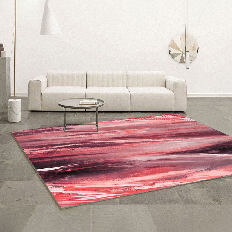 Blue Minimalist Rug Polyester Graphic Rug Non-Slip Backing Rug for Drawing Room
