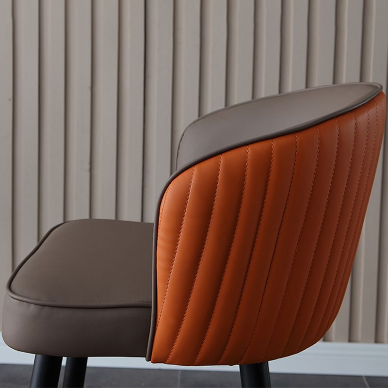 Glam Style Bar Stool Leather Backrest Bar Stools for Dining Room with Metal Legs