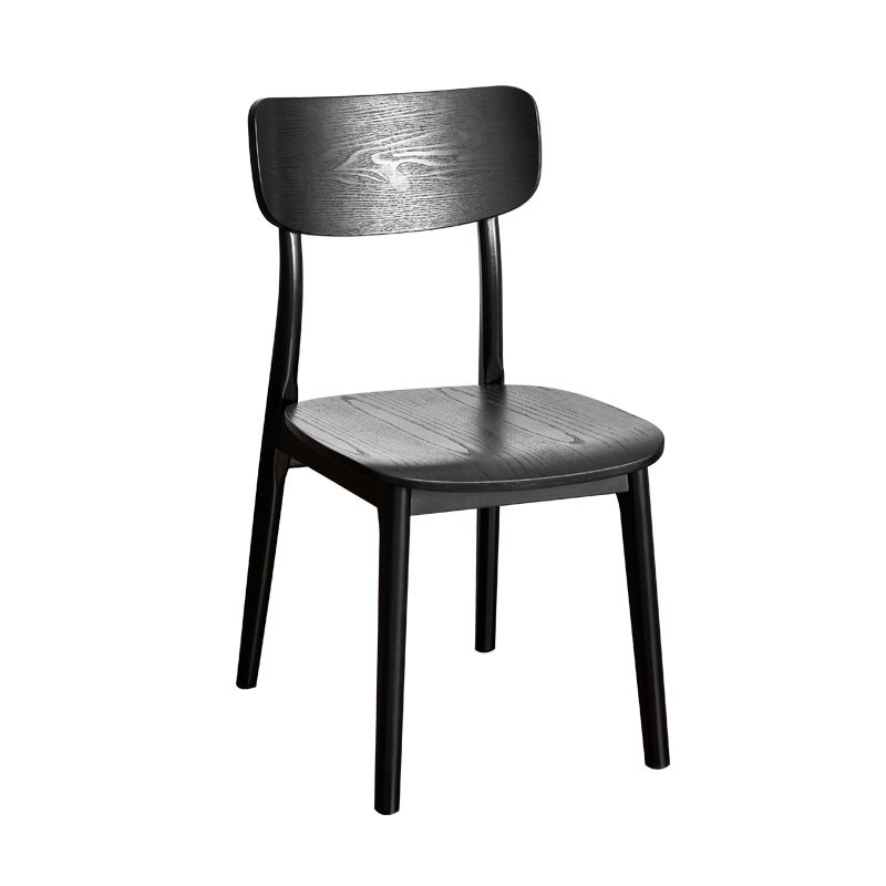 Silla de comedor tradicional de madera sin brazos, respaldo abierto, silla lateral de comedor (juego de 2)