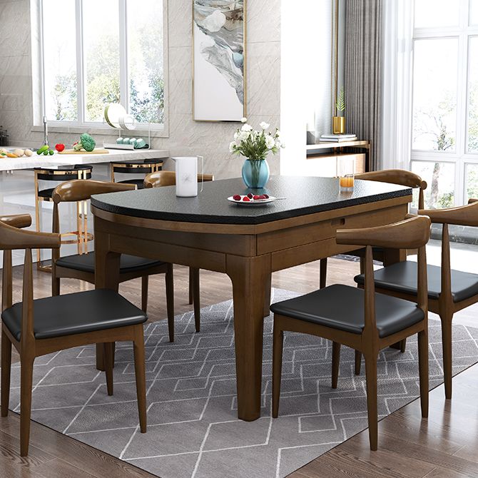 Modern Stone Scalable Dining Table Wood Base for Dining Room