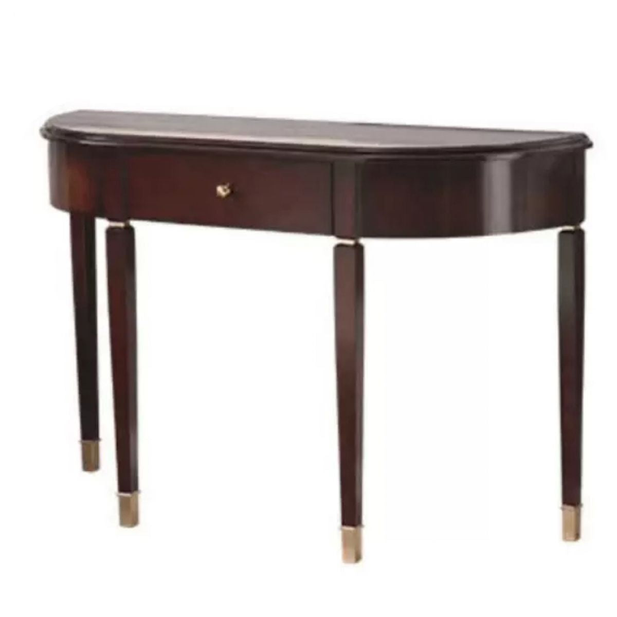Mid-Century Modern Wood Console Table Half Moon Console Sofa Table for Hall