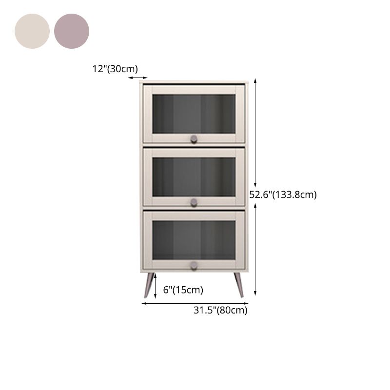 Modern Style Bookcase Wood Bookshelf with Door for Home Office