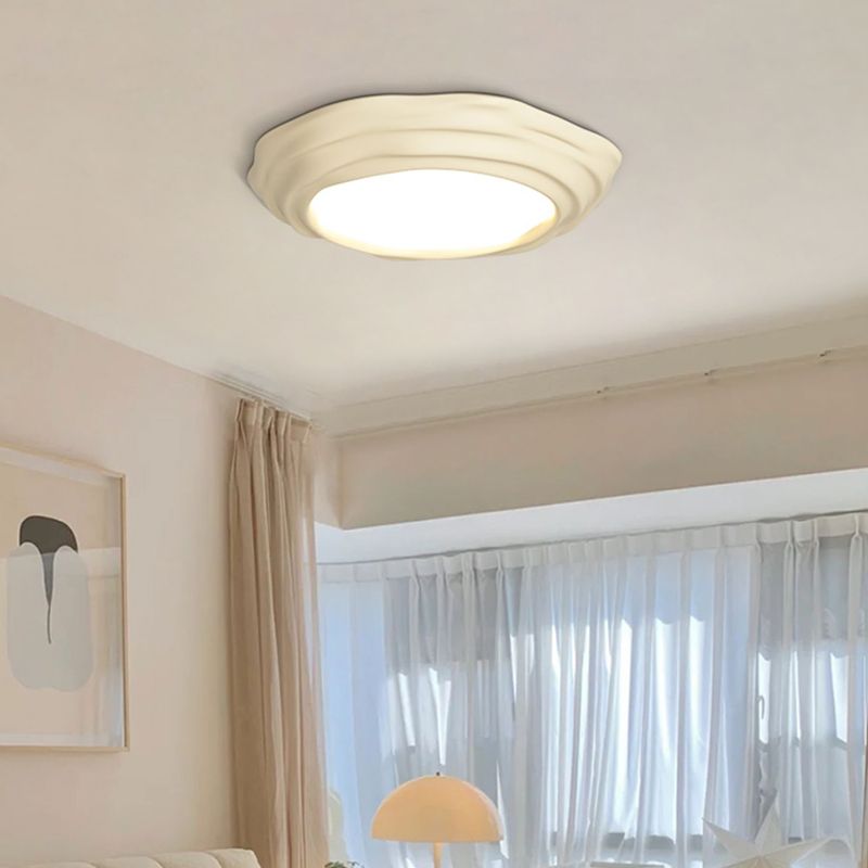 Nordic Style Flush Mount Ceiling Light Fixture with Resin for Bedroom