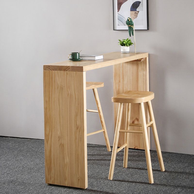 Full Natural Bar Table Set Contemporary 1/2/3 Pieces Rectangular Pub Table Set