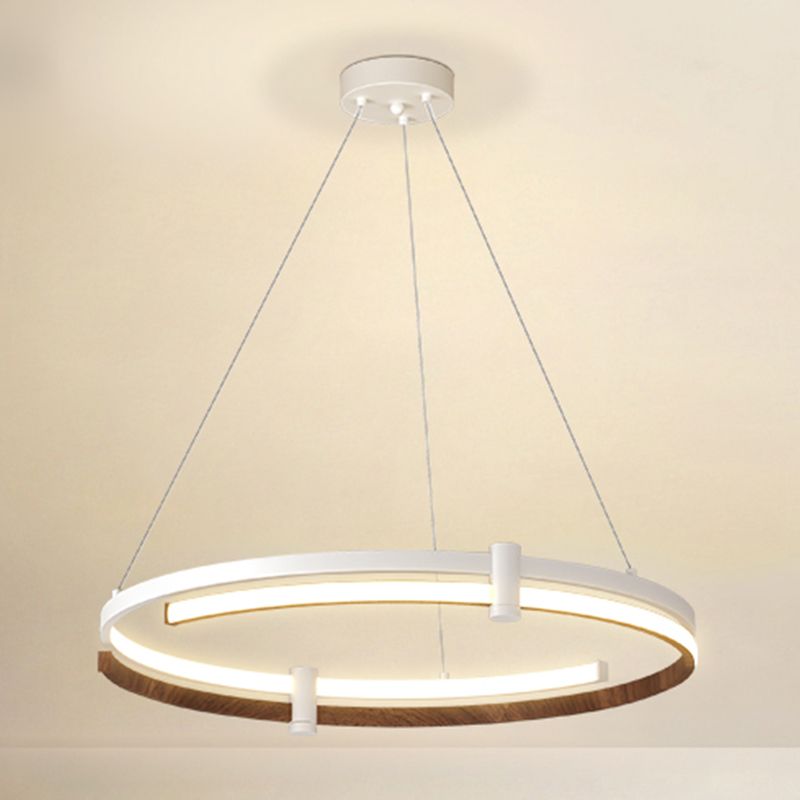 Nordic Circle Chandelier Aluminium 24 "de large pendentif de lustre à LED pour le salon