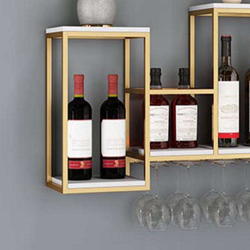 Metal Wall Mounted Wine Rack 7.8"W Wine Rack with Stemware Holder