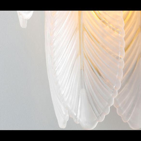 Modern Luxury Style Feather-shaped Wall Sconce Glass Sconces for Living Room