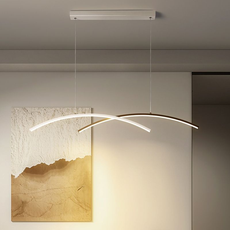 Black/White Kitchen Island Lighting Contemporary LED Ceiling Light for Home