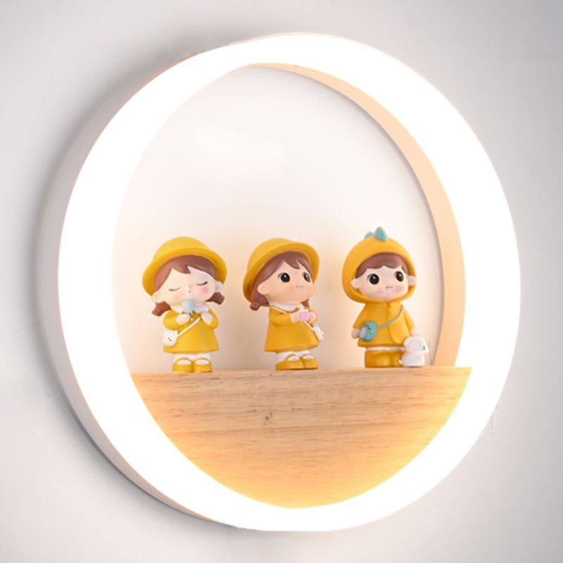 Wood Wall Sconce Contemporary Style Wall Light Sconces Metal for Bedroom