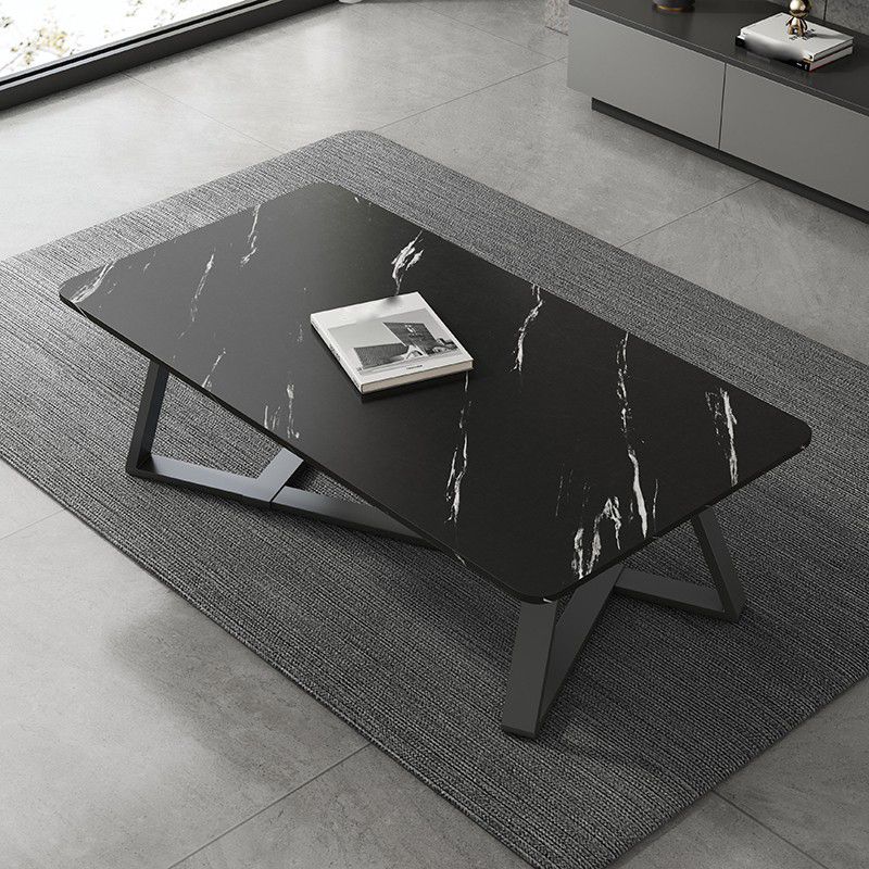 Cross Legs Coffee Table Minimalist Solid Wood Rectangular Coffee Table