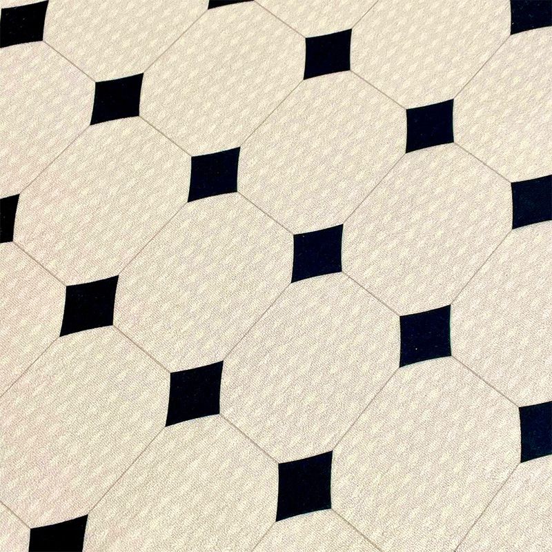 White Rhombus Rug Polyester Casual Rug Washable Rug for Living Room