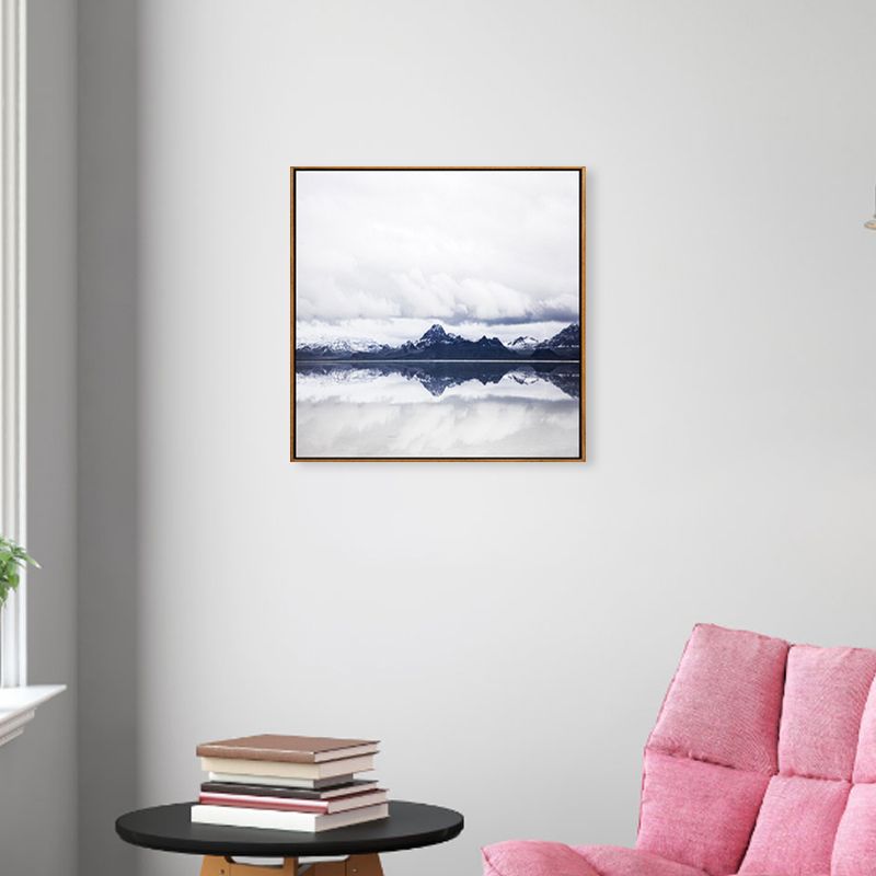 Soft Color Contemporary Wall Art Photo Vast Ocean View Canvas Print for Study Room