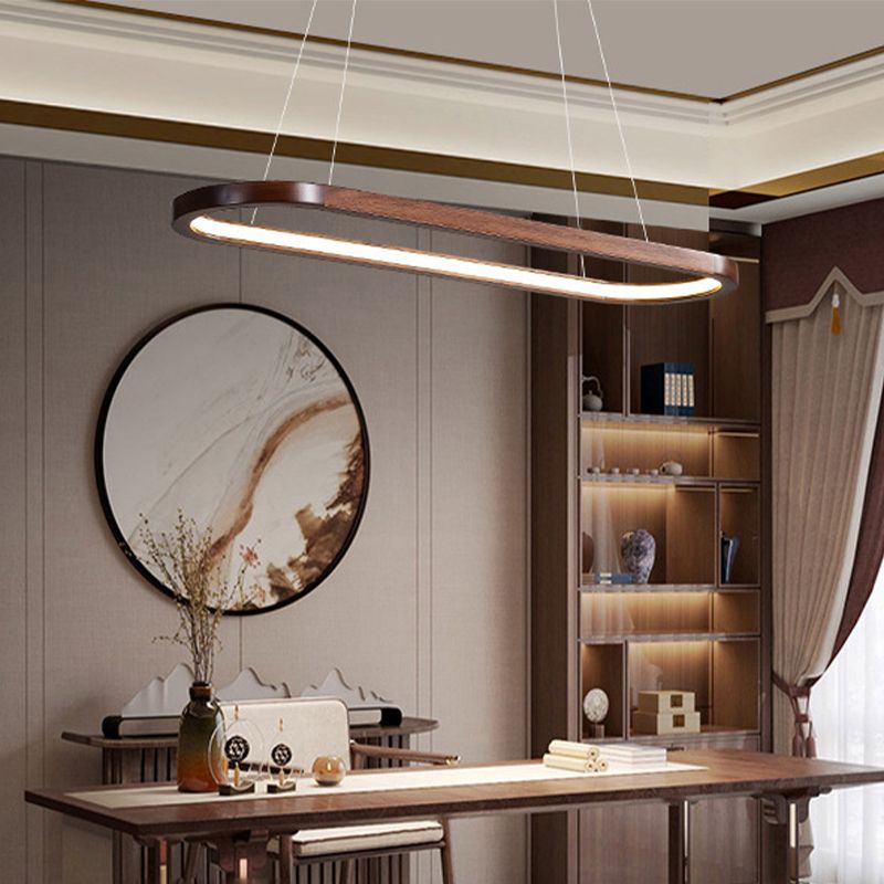 Oval Island Lighting Modern Wood 1 Light Island Lighting Ideas with Silica Gel Shade