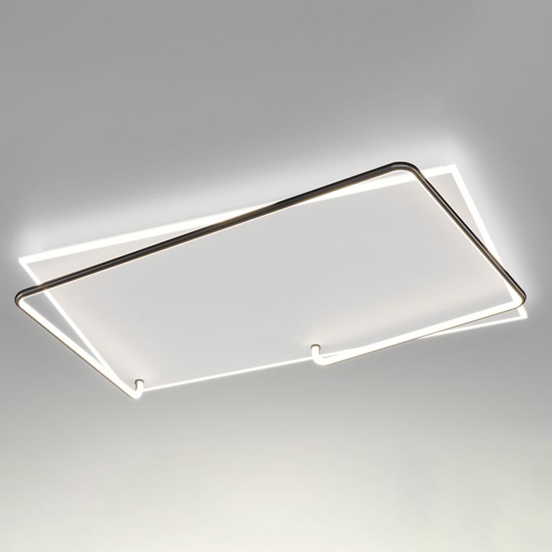 Rechteckige Minimalismus-LED-Unterputz-Deckenleuchte aus Aluminium für das Wohnzimmer