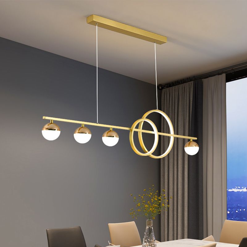 6-Light Golden/Black Ceiling Light LED Kitchen Island Lighting for Dining Table