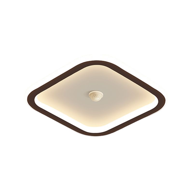 Modern Geometric Shape Ceiling Light Metal Flush Mount with Acrylic Shade for Living Room