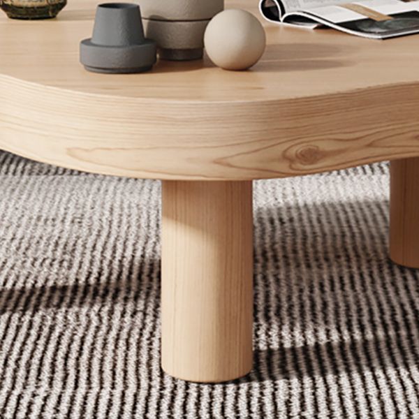 Free Form Solid Wood Coffee Table Set with 3 Legs Cocktail Table
