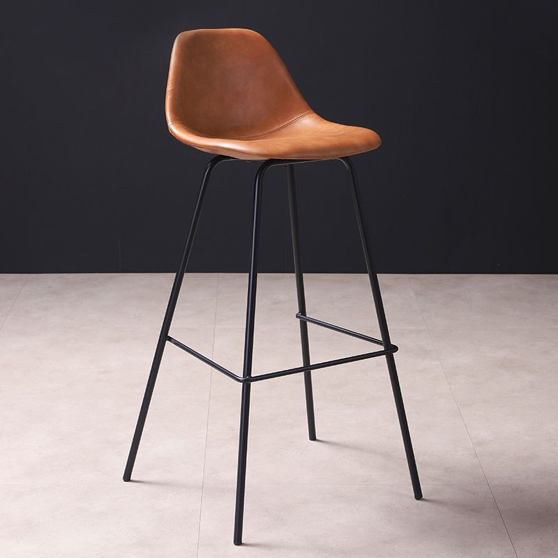 Contemporary Style Bar-stool Bucket Bar Stool with Metal Legs for Home