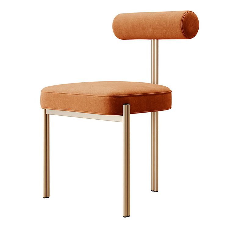 Glam Velvet Dining Chair Open Back Dining Side Furniture in Matte Finish for Indoor