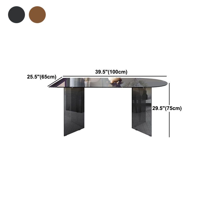 Glass Dining Room Collection Contemporary Double Pedestal Dining Table