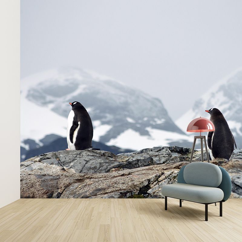 Modern Penguin Mural Wall Decor Mildew Resistant Living Room Wall Mural for Wall Decor