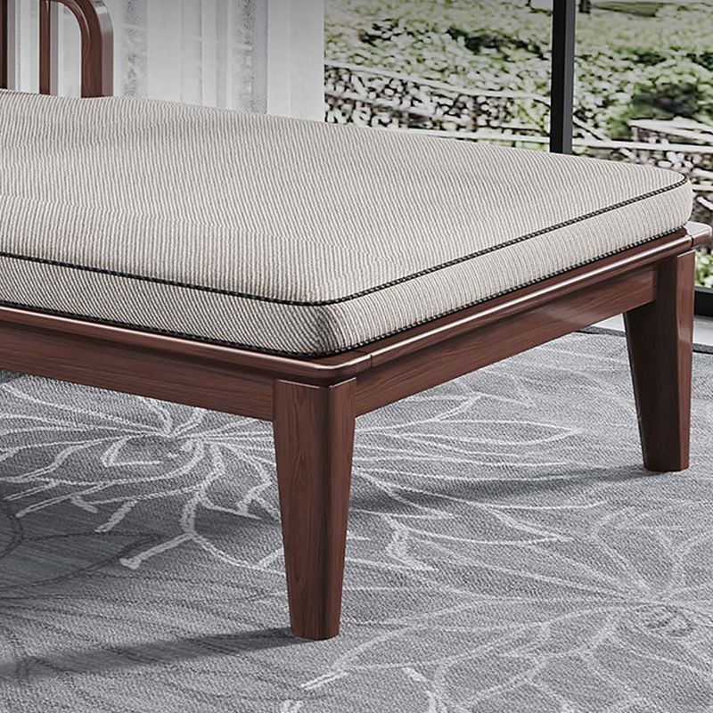 71.65" L Walnut Slipcovered Chaise Lounge Couch with 2 Pillows