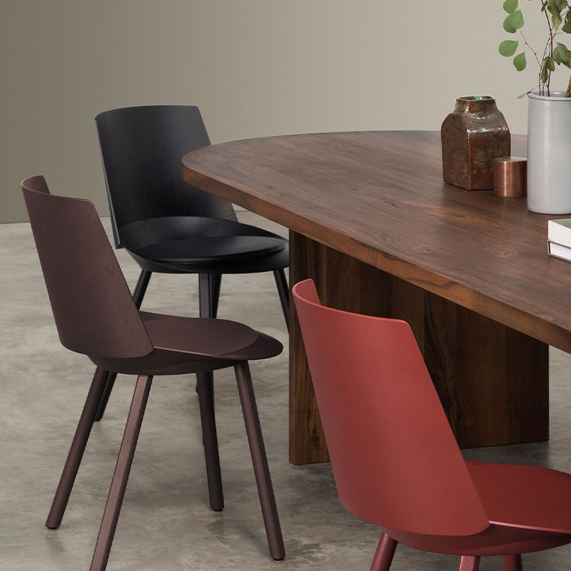 Modern Solid Wood Dining Table Oval Wooden Table with Double Pedestal