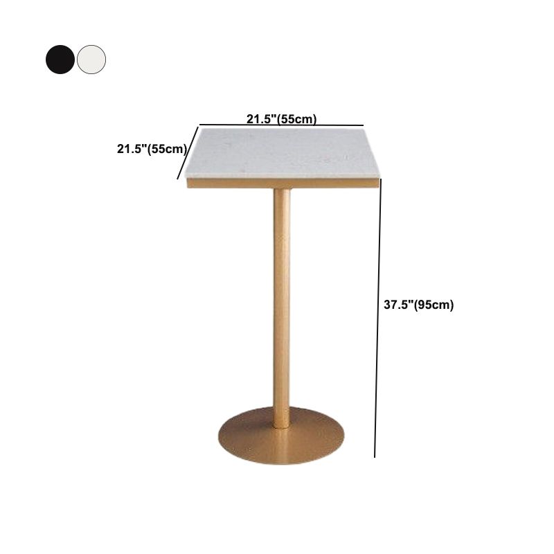 Glam Style Bar Table Faux Marble Bar Dining Table with Pedestal Base