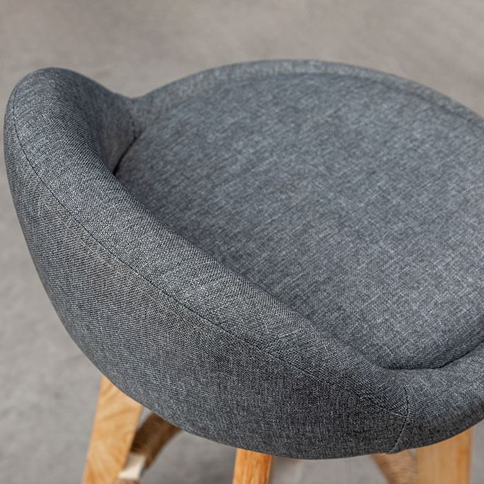 Modern Rubberwood Reception Stool Matte Finish Upholstered Bar Stools