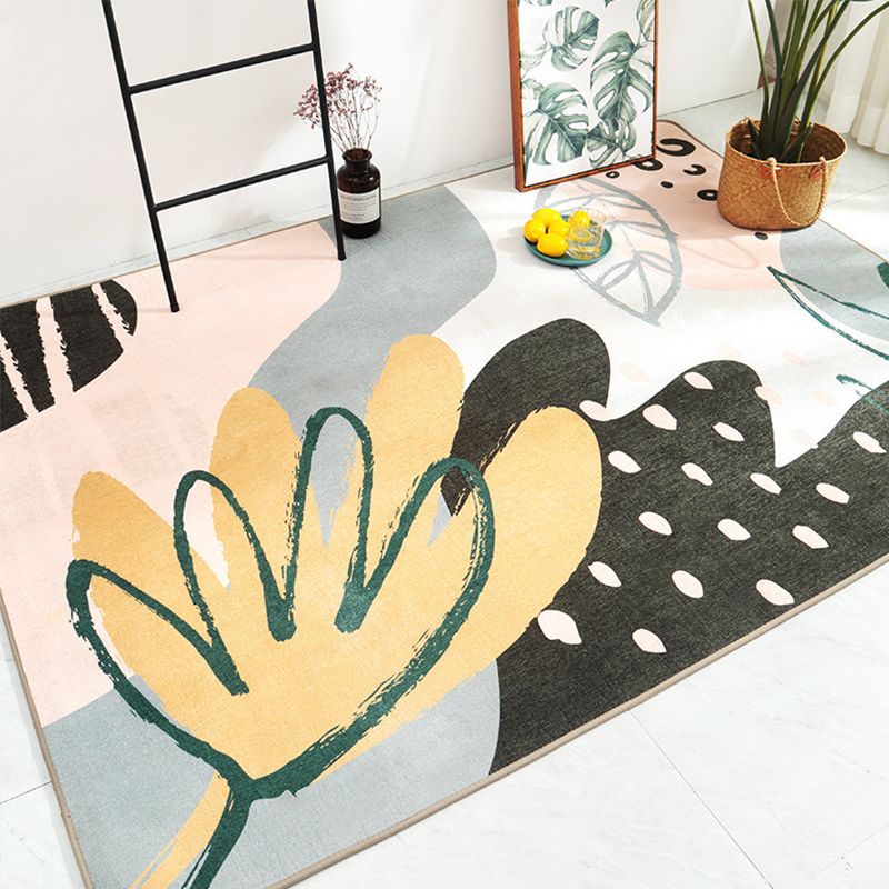 Stijlvolle multicolor Nordic Trug Synthetics Geometrische waterverf tapijt Niet-slip Stain Resistant Machine Wasbaar Tapsel voor salon