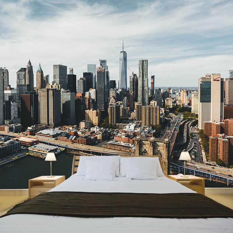 Modernism City Full Scenery Mural Wallpaper Meeting Room Decoration,Personalized Size