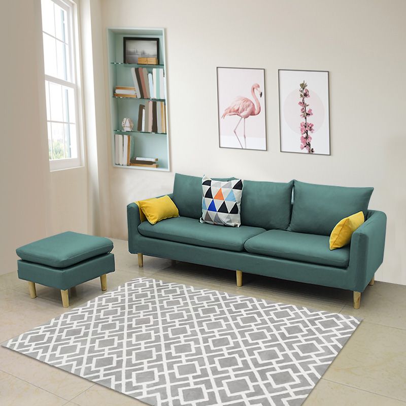 Fabric Pillow Top Arm Sectional Sofa 31.5"High Cushion Back Sofa with Slipcover