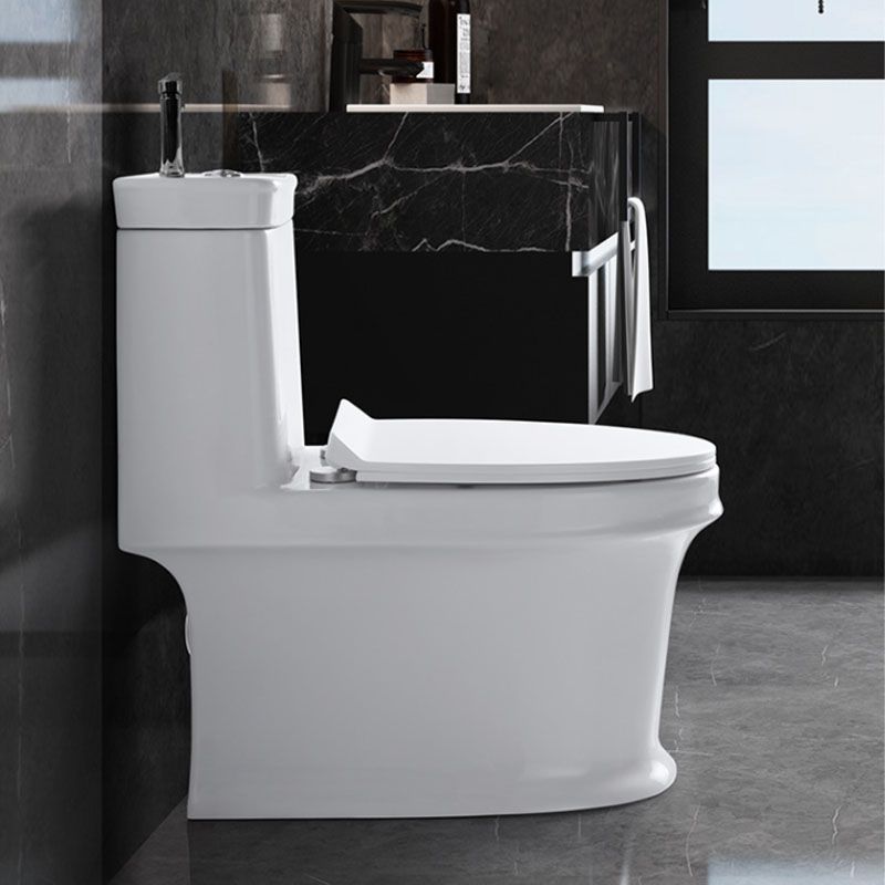 Modern Porcelain Toilet Floor Mount Siphon Jet One-Piece Toilet Flush Toilet