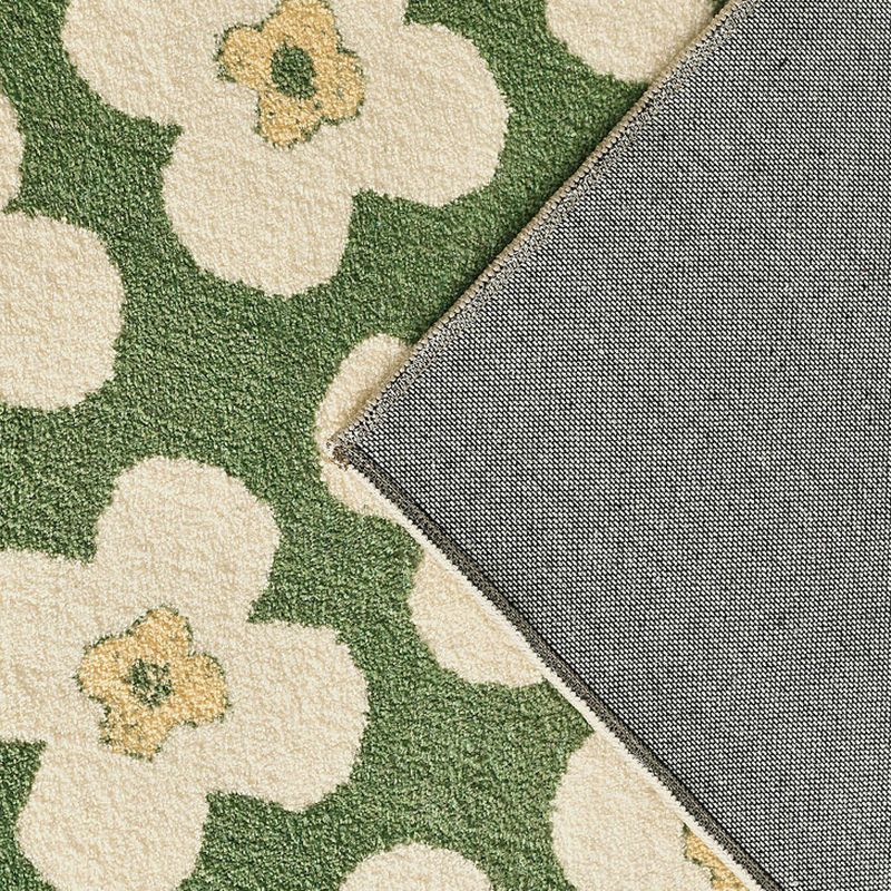 Stylish Modern Area Carpet Floral Pattern Polyester Area Rug Stain Resistant Area Rug for Home Decor