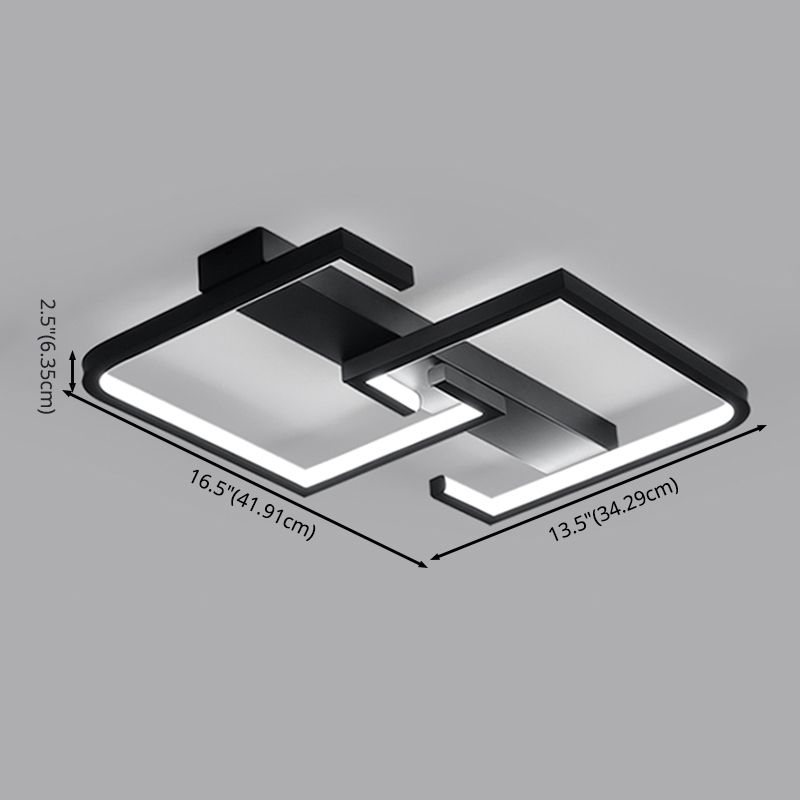 Linear Iron Flush Mount Modern Style Ceiling Light Fixture for Living Room