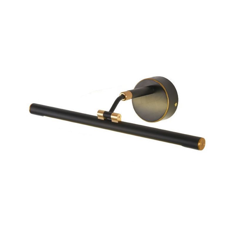 Linear Vanity Light Modern Metal Single Light LED Mirror Light for Bathroom in Black