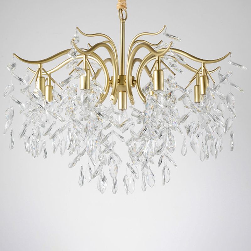 Branches Shaped French Style Crystal Pendant Light Multi-lights Dining Room Lighting Fixture with 17.7" Suspension Chain