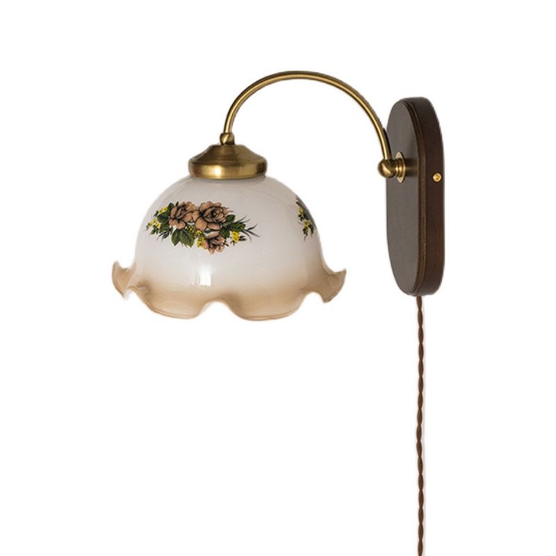 Lámparas de doma de estilo moderno lámparas de madera 1 iluminación de pared ligera montada en la pared