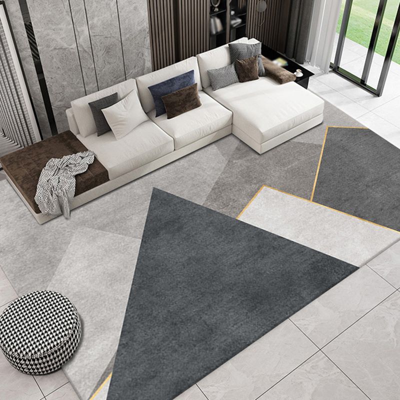 Minimalistisch binnenvleedkleed Contrastpaneel Ruug Polyester Stain Resistent gebied Tapijt voor woonkamer