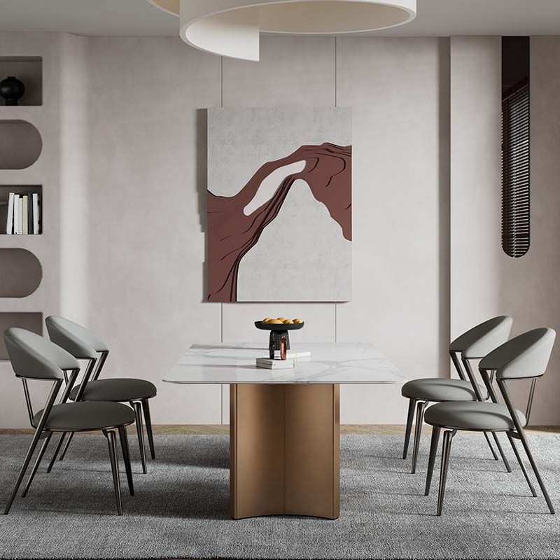 Armless Upholstered Dining Chairs Faux Leather Kitchen Dining Side Chair